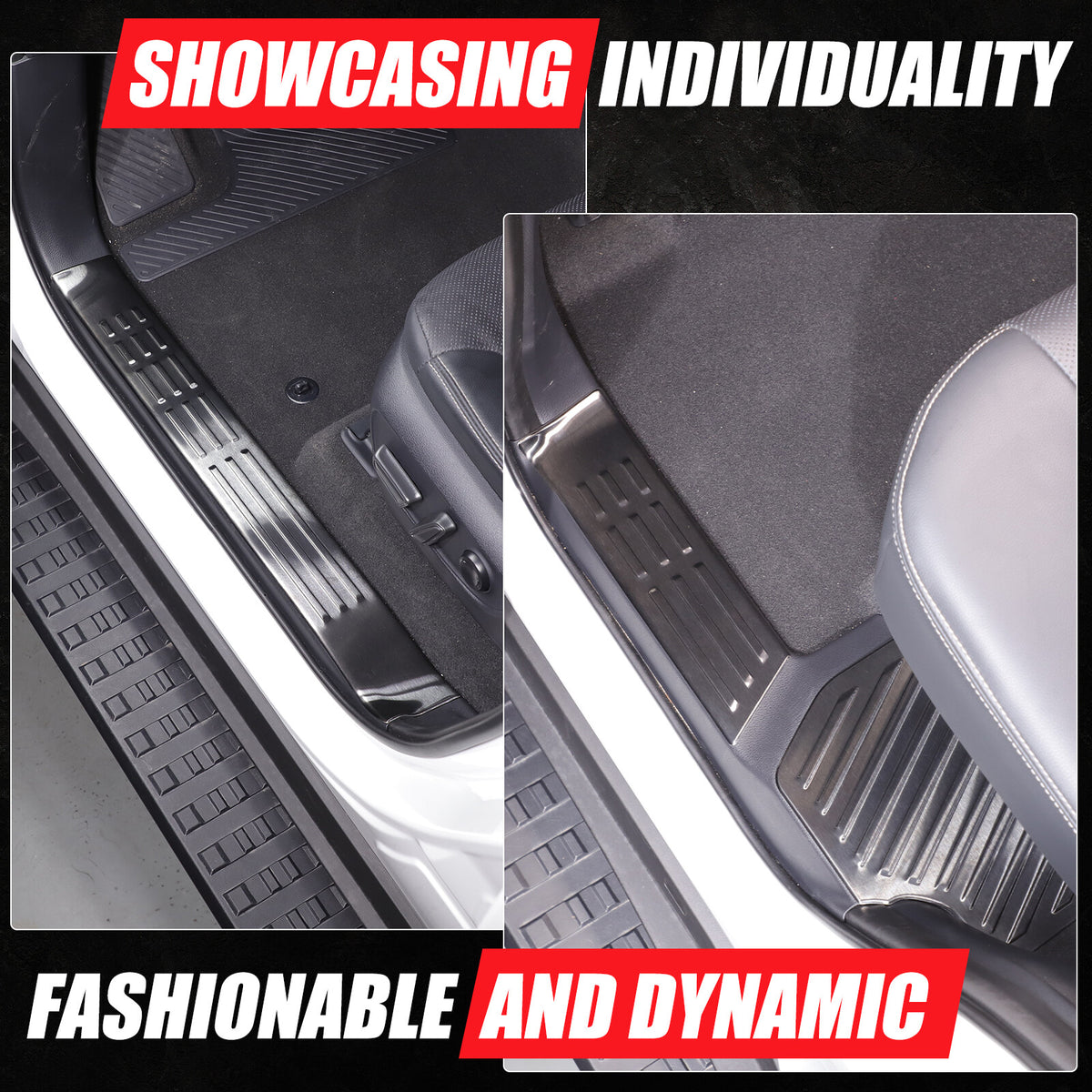 Black Interior Door Sill Guard Protector Cover For Toyota Land Cruiser LC250 US 16