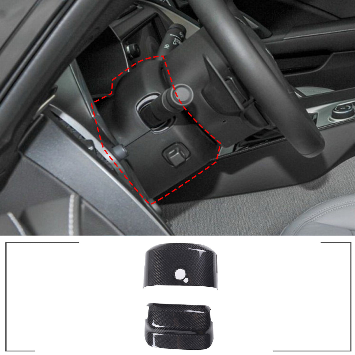 Real Carbon Fiber Steering Wheel Base Cover Trim For Corvette C7 2014-2019 US 3