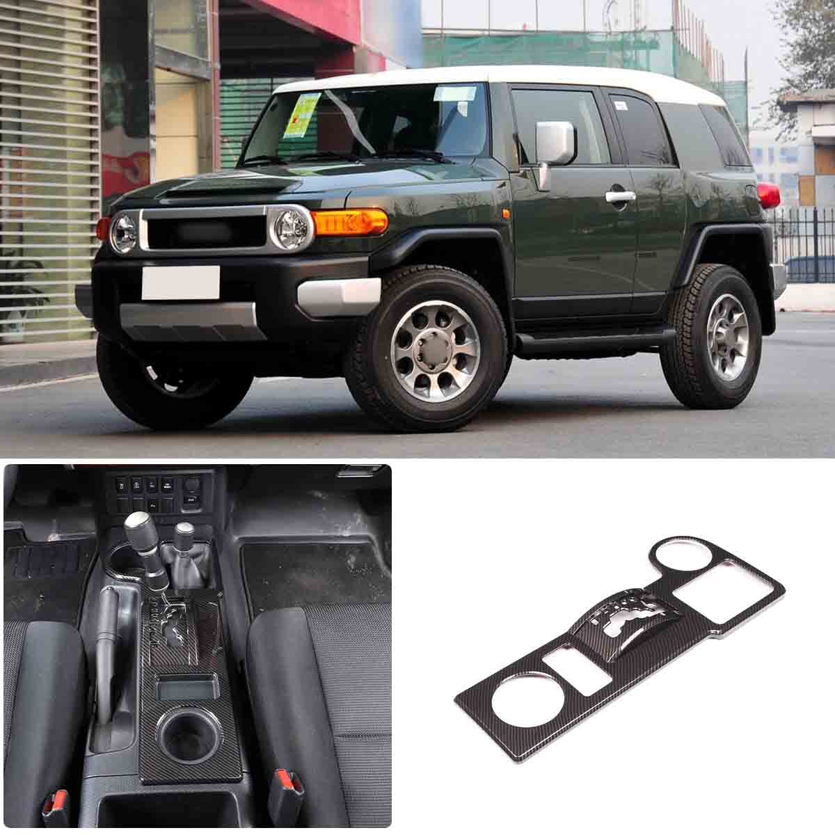 Carbon Style Gear Shift Water Cup Panel Cover Trim For Toyota FJ Cruiser 07-21 6