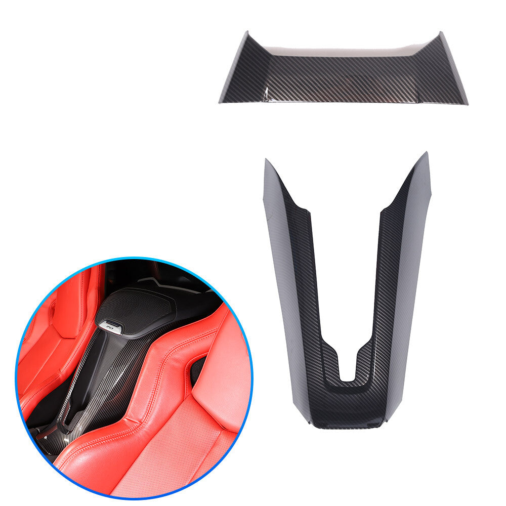 2pcs Carbon ABS Waterfall Wireless Charger Cover For Corvette C8 Convertible 1