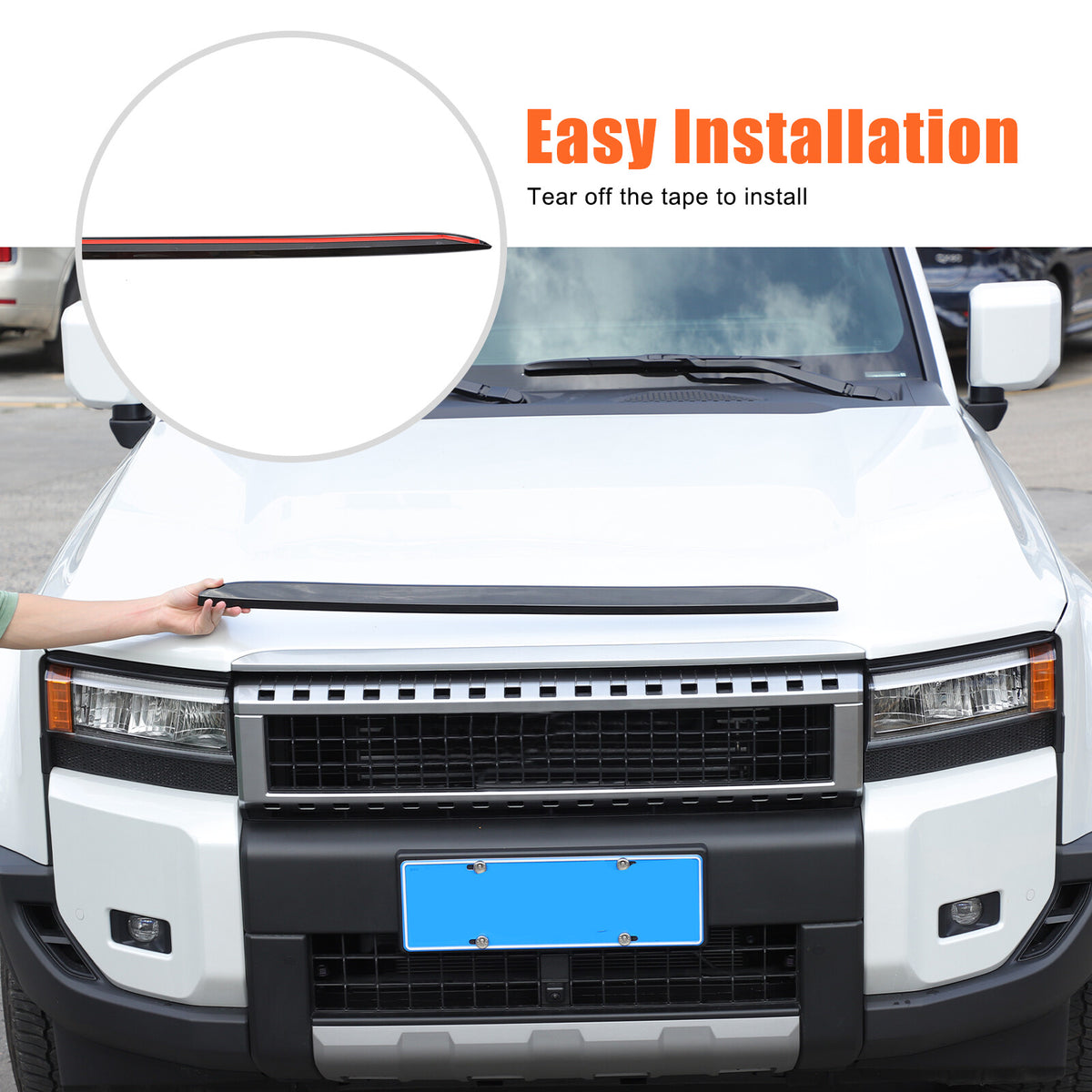 Glossy Black Front Grille Upper Engine Hood Trim For Toyota Land Cruiser LC250 20