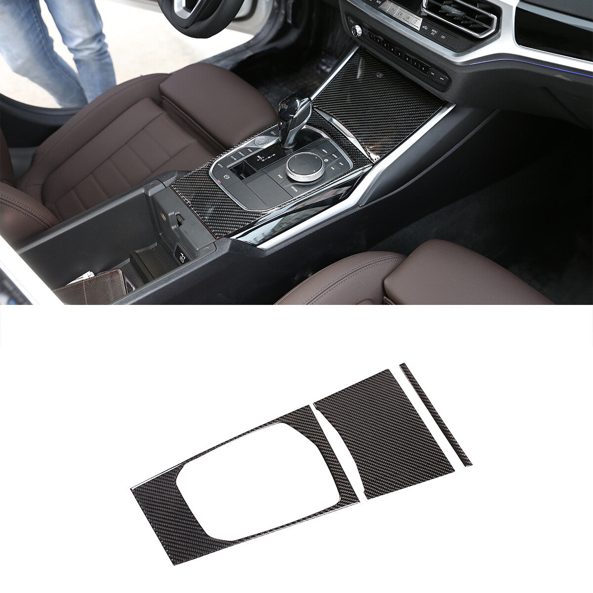 22pcs Carbon Fiber Interior Trim Cover Set Kit For BMW 3 Series G20 2020-2022 4