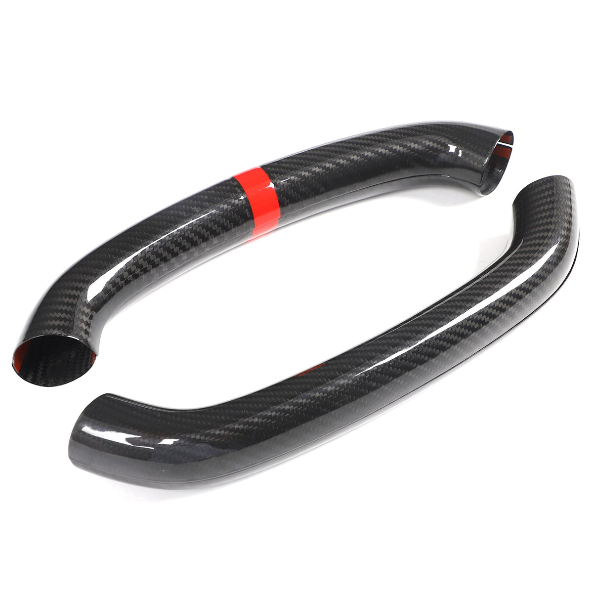 Red Top Real Carbon Fiber Steering Wheel Trim Cover For Corvette C8 2020+ 11