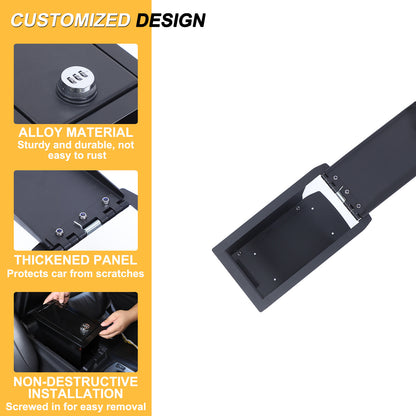 Black Steel Center Console Safe GUN Storage Lock Box W/ TRAY For Acura RDX 13-17 3