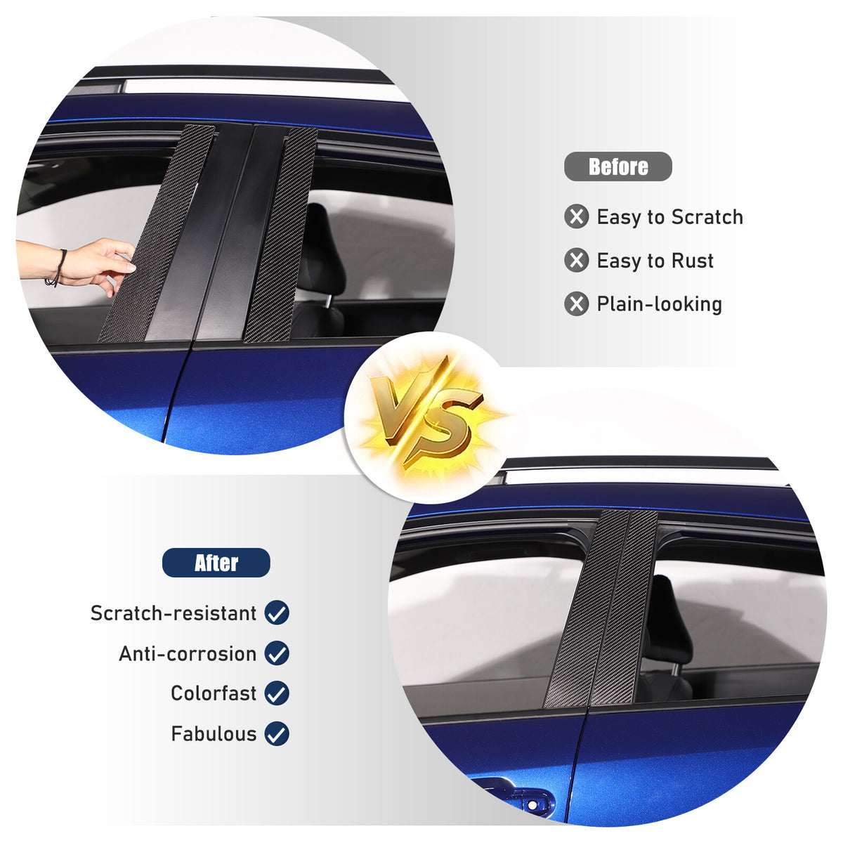 Real Carbon Fiber B-Pillar Panel Decal Trim For Subaru Crosstrek GU 2024+ 8