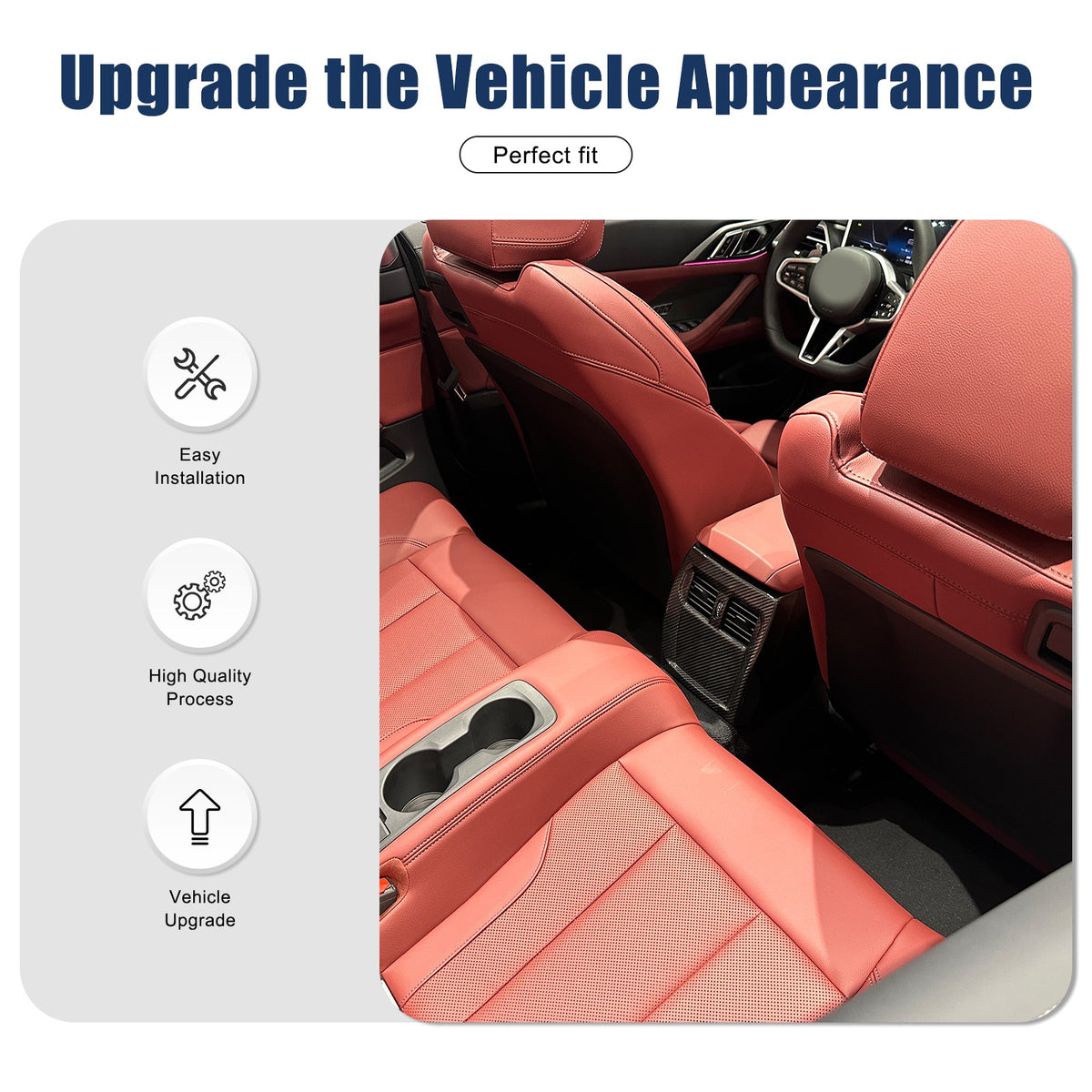 Real Carbon Fiber Rear Air Vent Trim For BMW 4 Series 430i G22 G26 2020-24 22