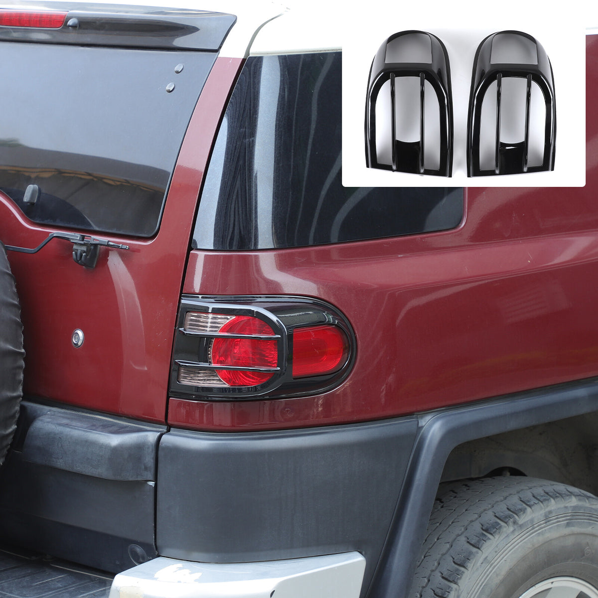 Piano Glossy Black ABS Tail Light Cover Trim For Toyota FJ Cruiser 2007-2021 US 9