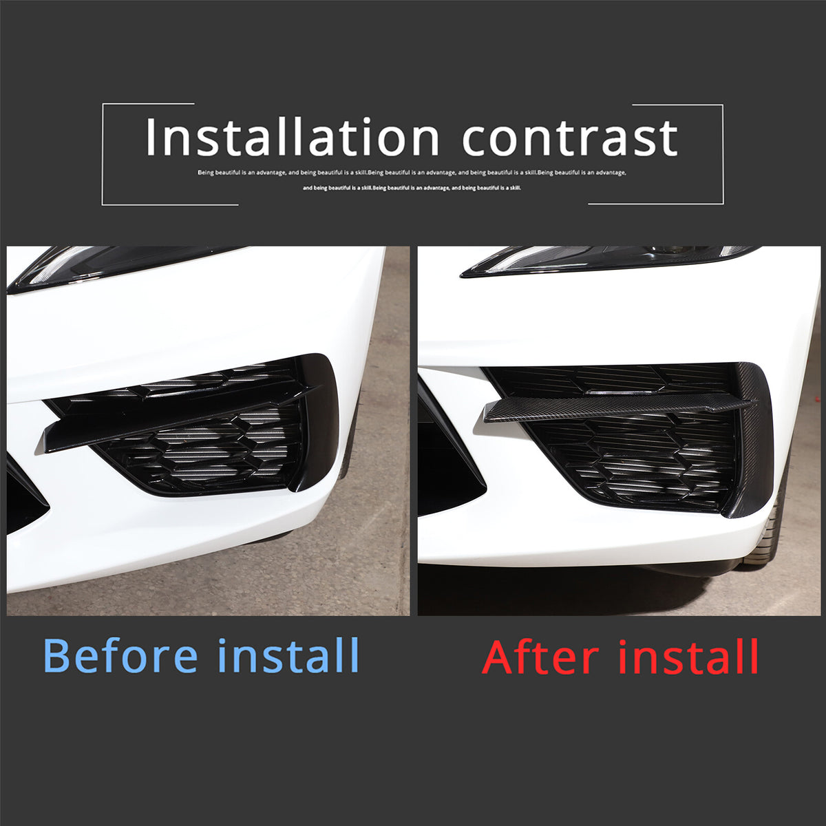 Real Carbon Fiber Full Exterior Set Decor Cover Trim Kit For Corvette C8 2020-26 20
