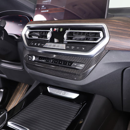 Real Carbon Fiber Air Vent CD Panel Cover Trim For BMW X3 G01 X4 G02 2022-2024 15