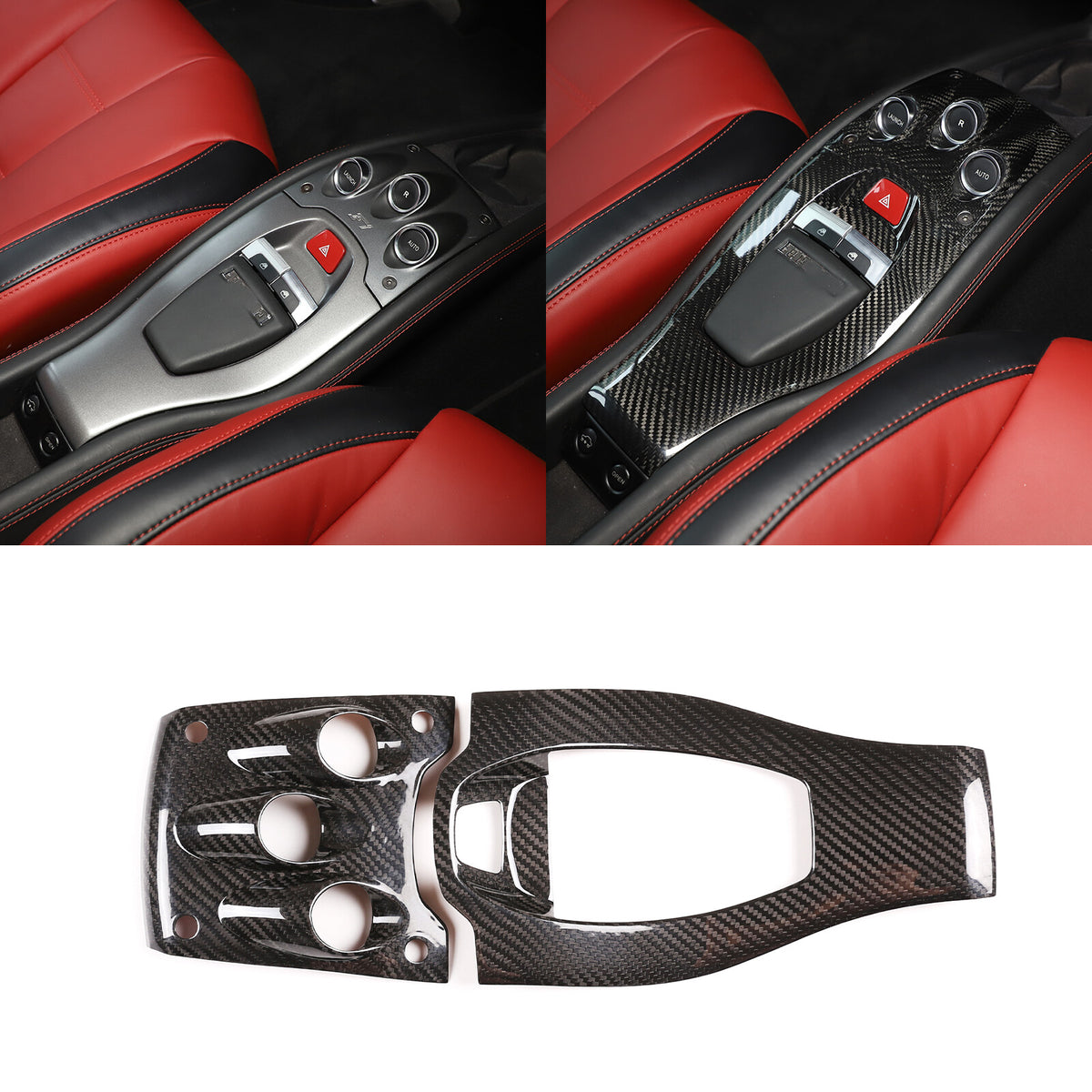 Real Carbon Fiber Car Interior Kit Cover Trim Set For Ferrari 458 2011-2016 2