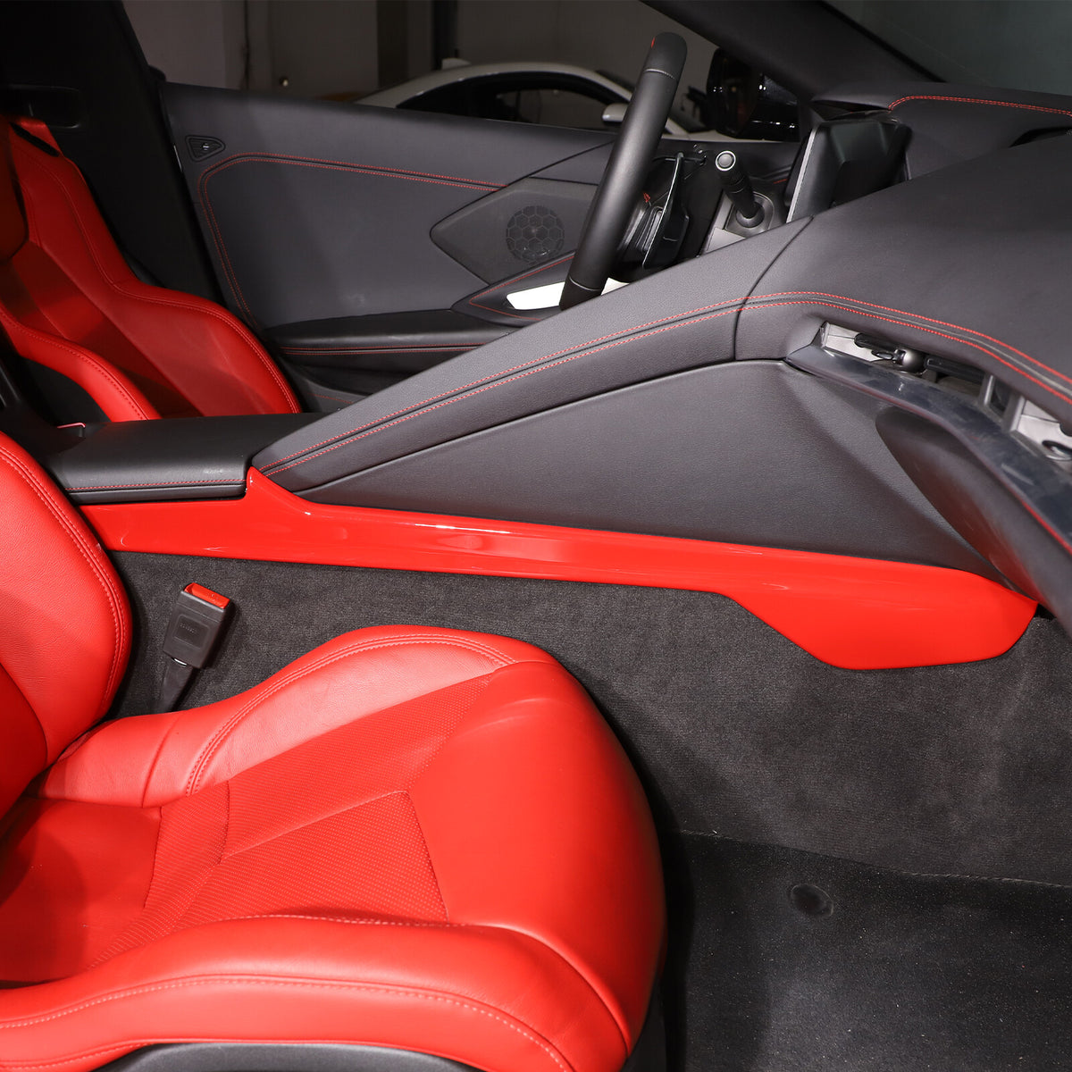 Red Full Interior Set Dash Panel Decor Cover Trim Kit For Corvette C8 2020-25 - Variants 1-5 84