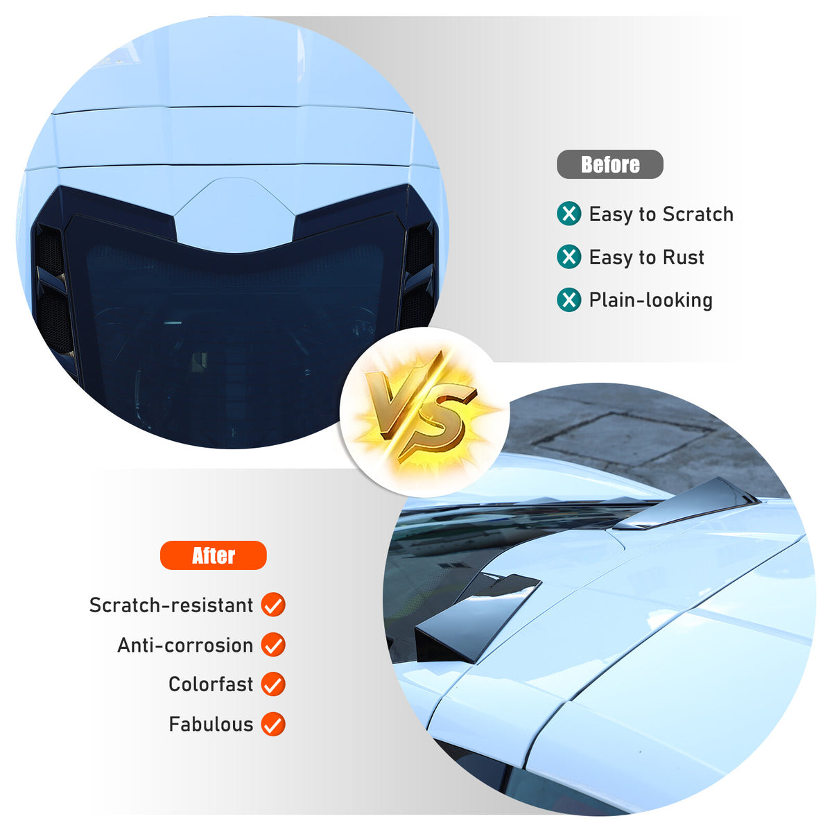 Glossy Black anti-wind buffeting deflector Trim For Corvette C8 Coupe 2026 US 22