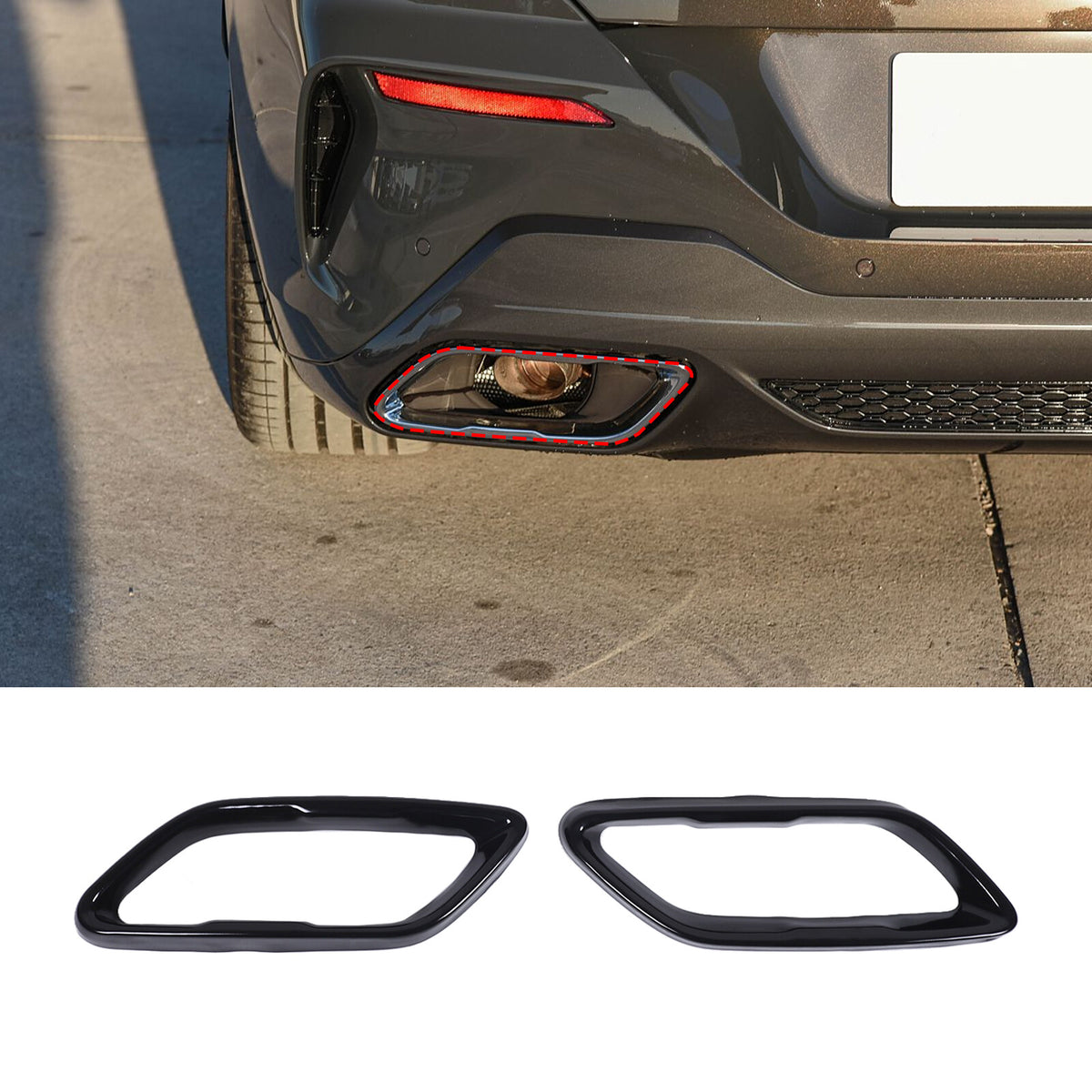 Glossy Black Stainless Rear Exhaust Tip Trim For BMW 8 Series Coupe G14 2019+ 10