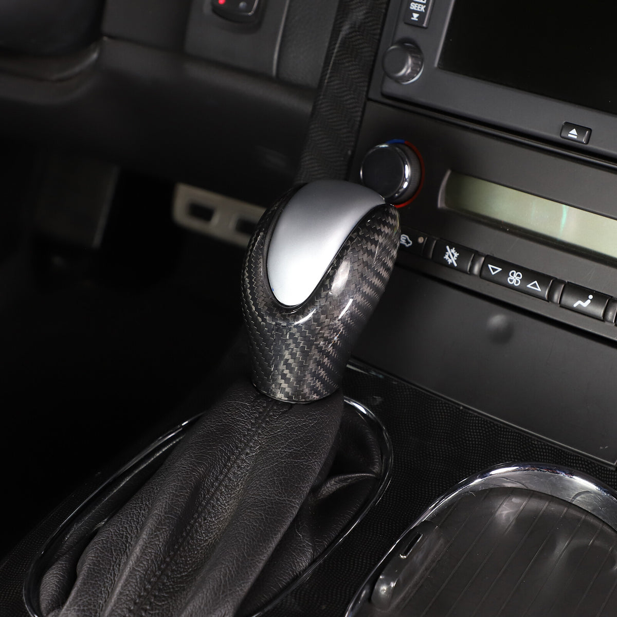 Real Carbon Fiber Console Gear Shift Knob Head Cover Trim For Corvette C6 05-13 8