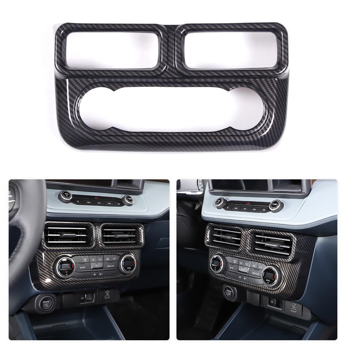 15pcs Carbon ABS Full Set Interior Decoration Cover Trim For Ford Maverick 2022 12