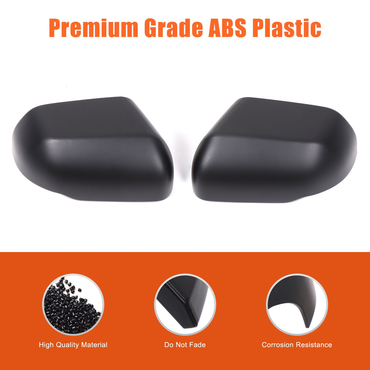 Matte Black Exterior Rearview Mirror Cover Trim For Toyota Tundra/Sequoia 2022+ 7
