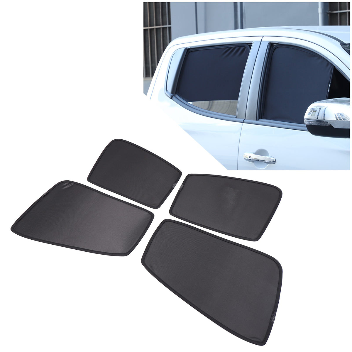 Front Rear Window Sun Shade Cover Mesh Shield For Mitsubishi L200 Triton 2015-23 24
