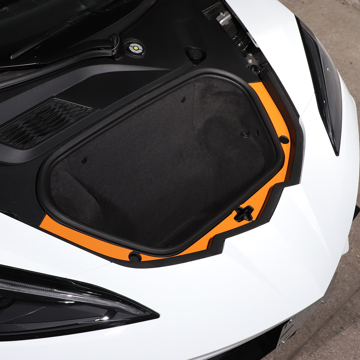Yellow Front Trunk Bezel Gloss Stainless Plate Trim Strip For Corvette C8 20-26 8