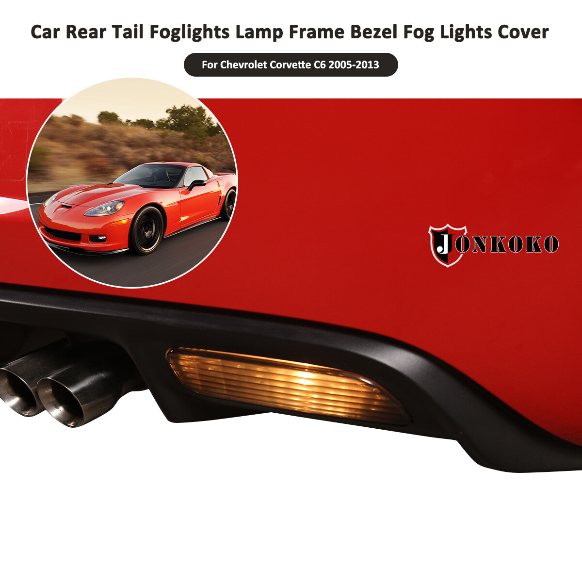 Smoked Black Front Headlight & Rear Tail Light Cover Trim For Corvette C6 05-13 36