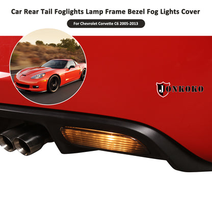Smoked Black Front Headlight & Rear Tail Light Cover Trim For Corvette C6 05-13 36