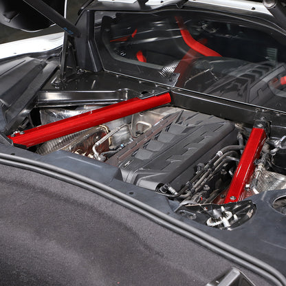 Red Carbon fiber Engine Bay Crossmember Panel Trim Cover For Corvette C8 20-26 4