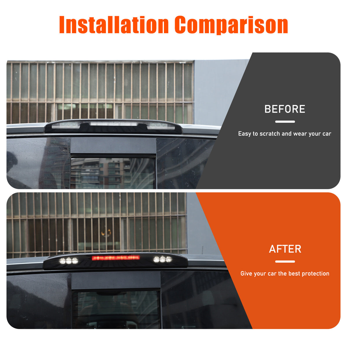Smoked Black ABS High Mount Brake Light Trim Cover For Nissan Titan 2016+ US 18