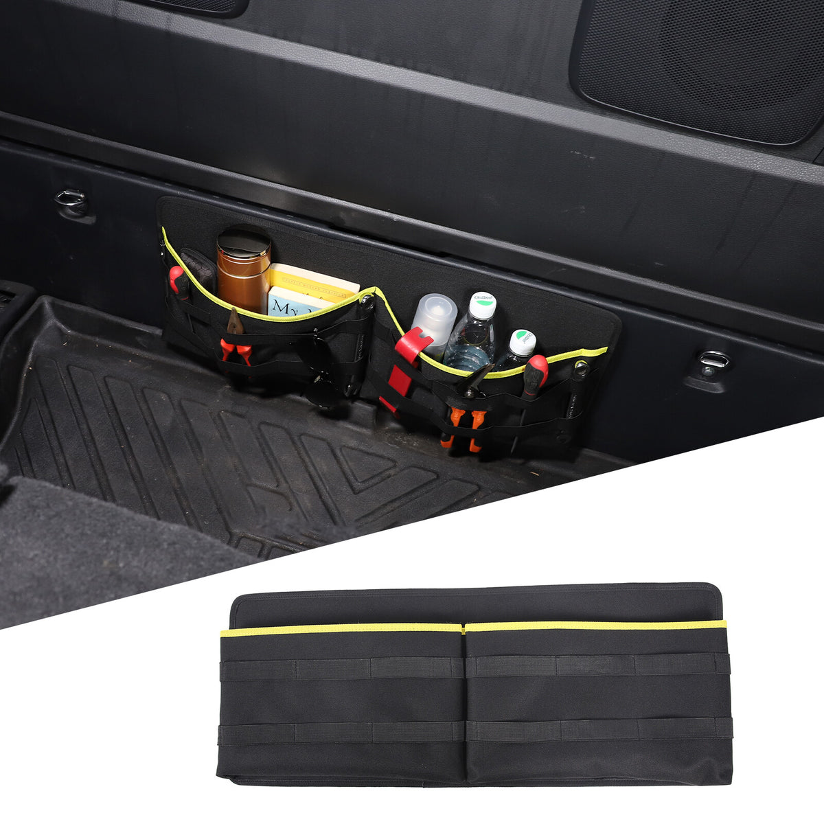 Black Trunk Rear Wall Storage Bag Trim For Toyot-a Sienna 2021-2023 3