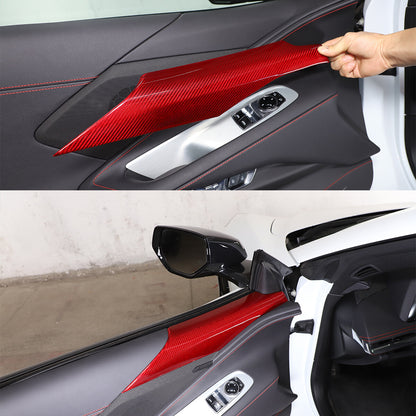Red Real Carbon Fiber Full Interior Set Decor Trim Kit for Corvette C8 20-25 - Styles 6-10 27