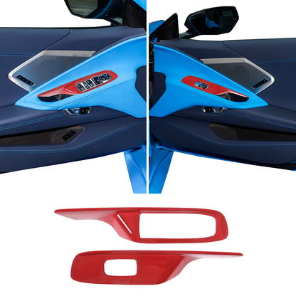 Red Full Interior Set Dash Panel Decor Cover Trim Kit For Corvette C8 2020-25 - Variants 6-10 51