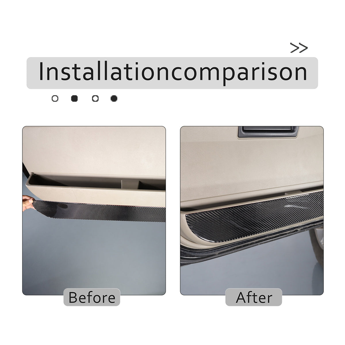 Carbon fiber Door Bottom Anti-Kick Trim Sticker For Hummer H2 2003-09 10