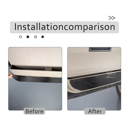 Carbon fiber Door Bottom Anti-Kick Trim Sticker For Hummer H2 2003-09 10