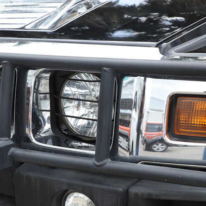 Black Steel Front Bumper Headlight Fog Light Trim For Hummer H2 2003-09 US 9