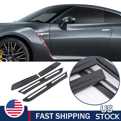 Real Dry Carbon Fiber Front Fender Air Vent Trim For Nissan GTR R35 2008-2016 1