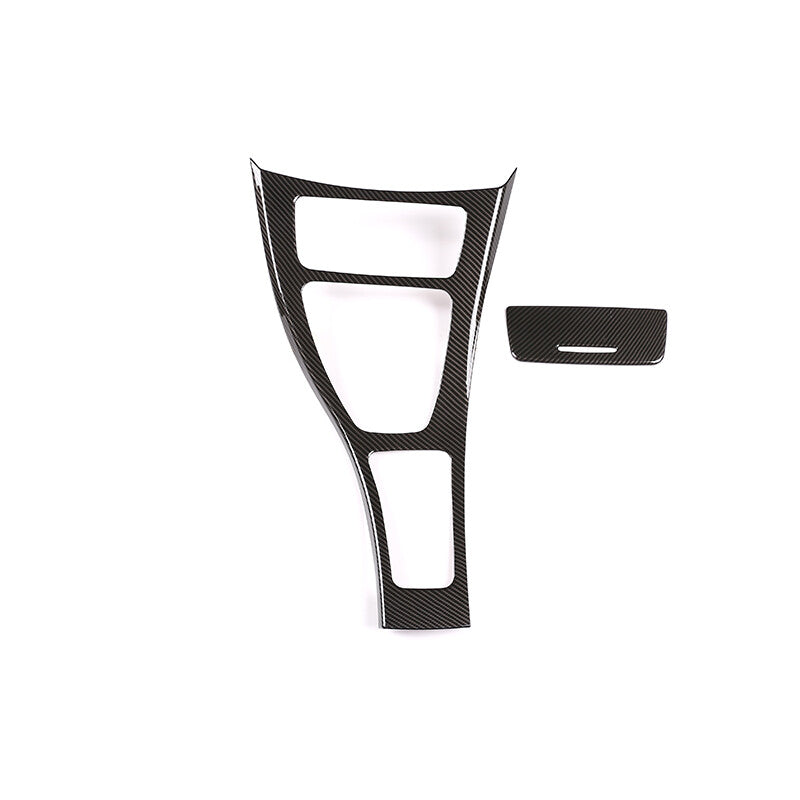 For BMW E90 E92 E93 05-12 ABS Carbon Fiber Center Console Gear Shift Panel Cover 5
