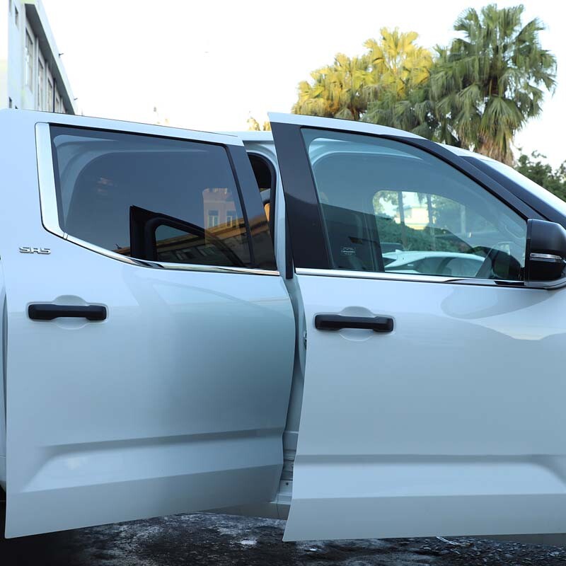 Steel Silver For Toyota Tundra 2022-2026 Window Full Complete Around Cover Trim 10