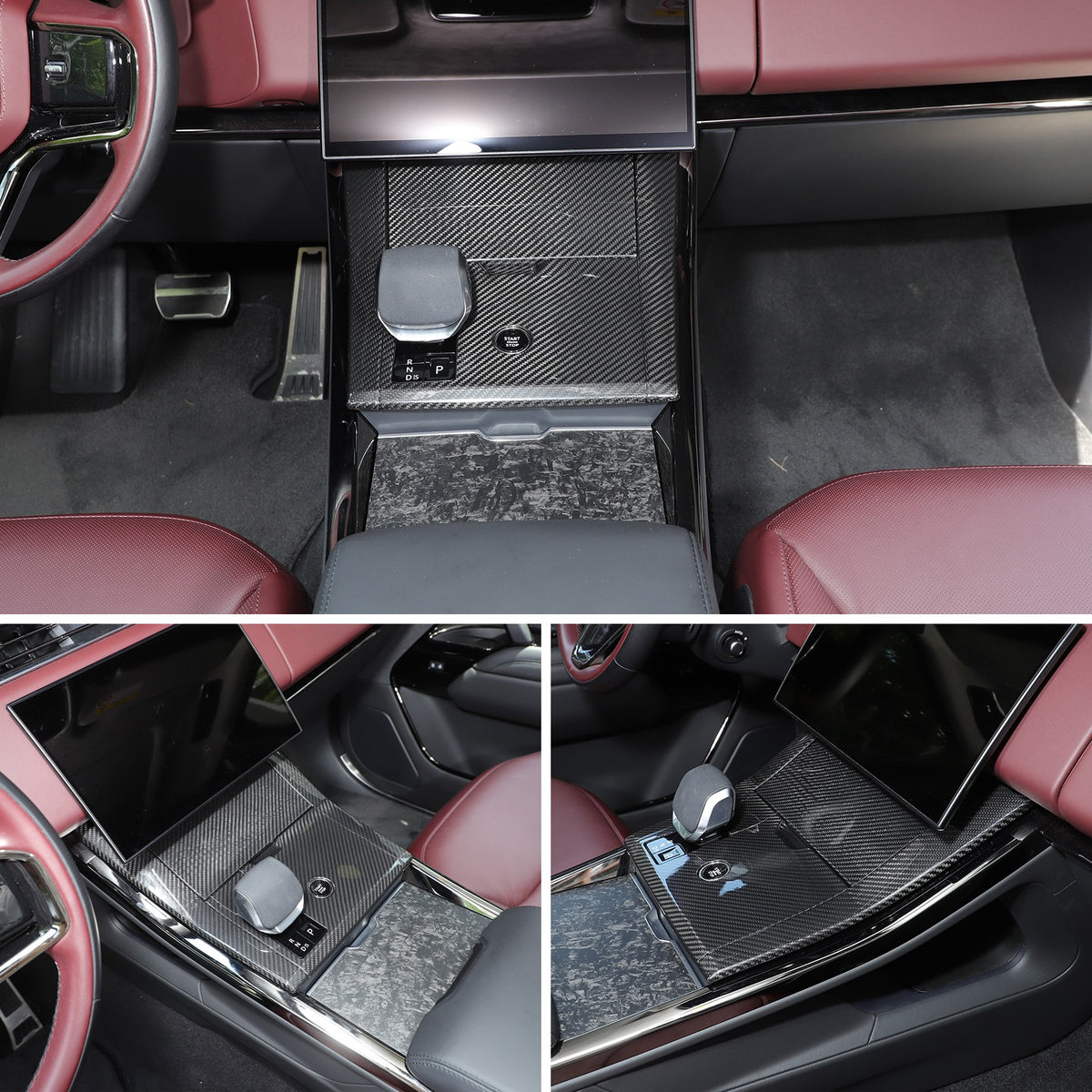 Real Carbon Fiber Center Gear Shift Panel Trim For LR Range Rover Sport L461 23+ 4
