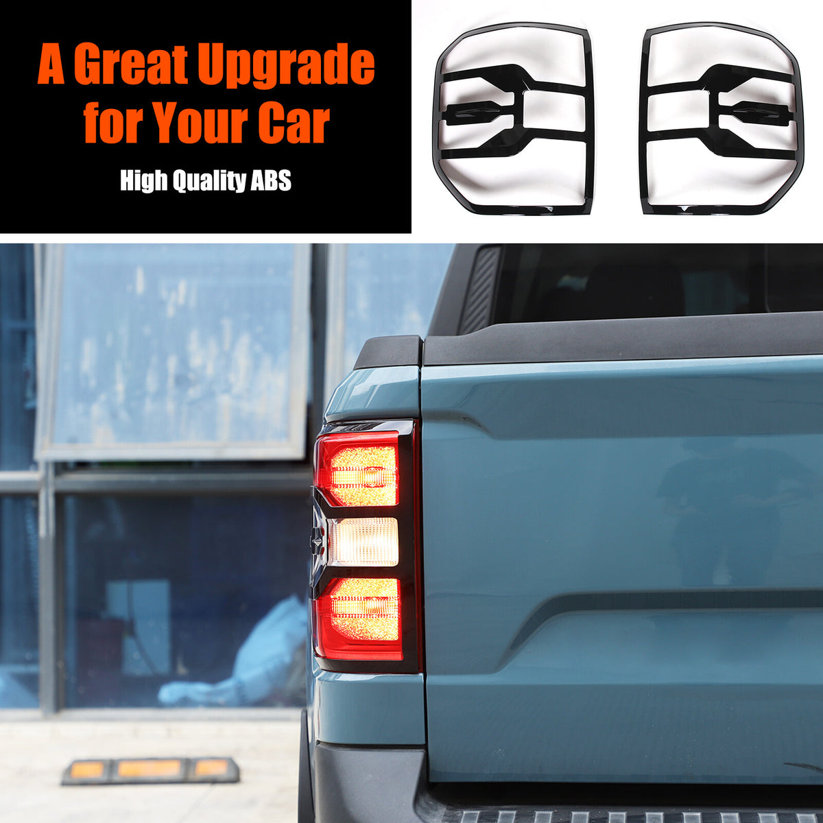 Glossy Black Rear Taillight Trim Cover Bezel For FORD Maverick 2022-2023 14