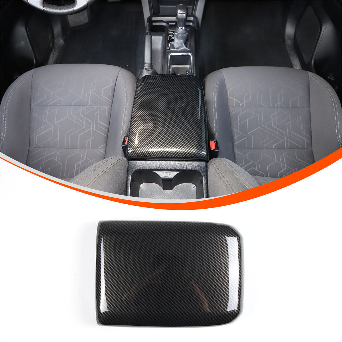 ABS Carbon Fiber Center Console Armrest Box Cover For Toyota Tacoma 2016-23 3