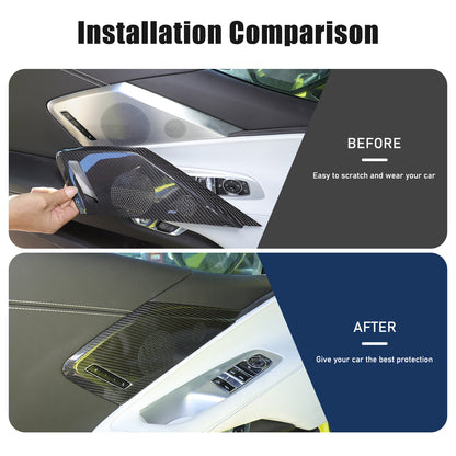 Real Carbon Fiber Side Door Speaker Cover Horn For C8 Corvette 2LT 3LT 2020-26 19