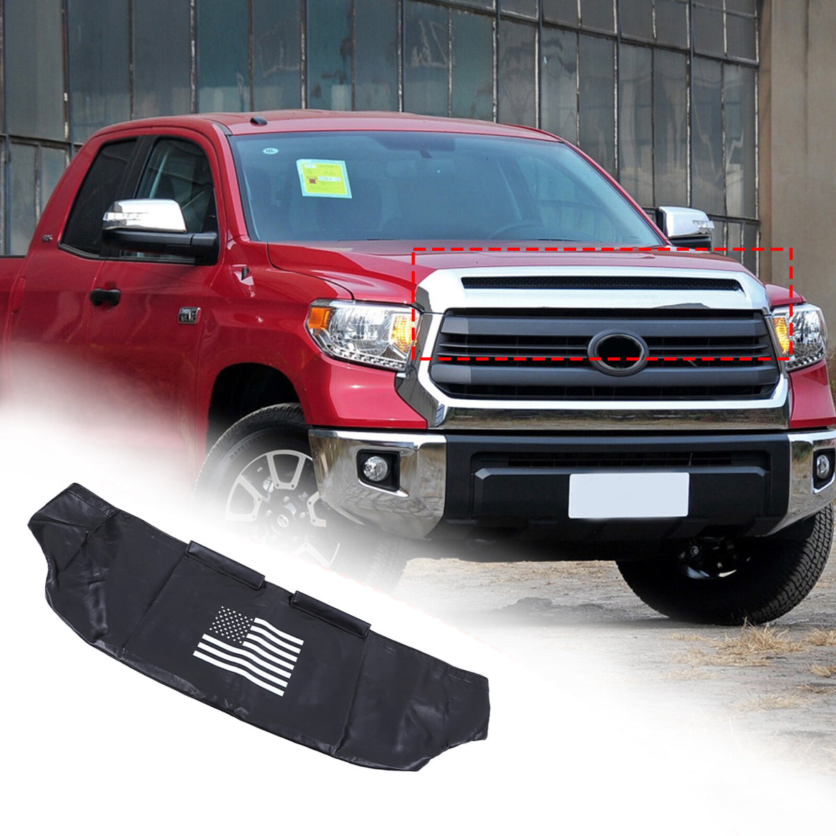 PU Leather Car Bonnet Hood Bra Wind & Bug Deflectors For Toyota Tundra 2007-21 1