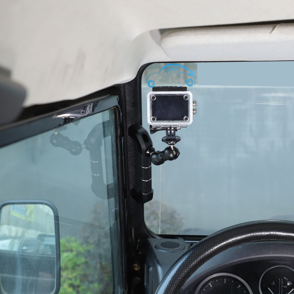 Black Aluminum A-Pillar Handle Cam Mount For Land Rover Defender L316 2004-2018 12