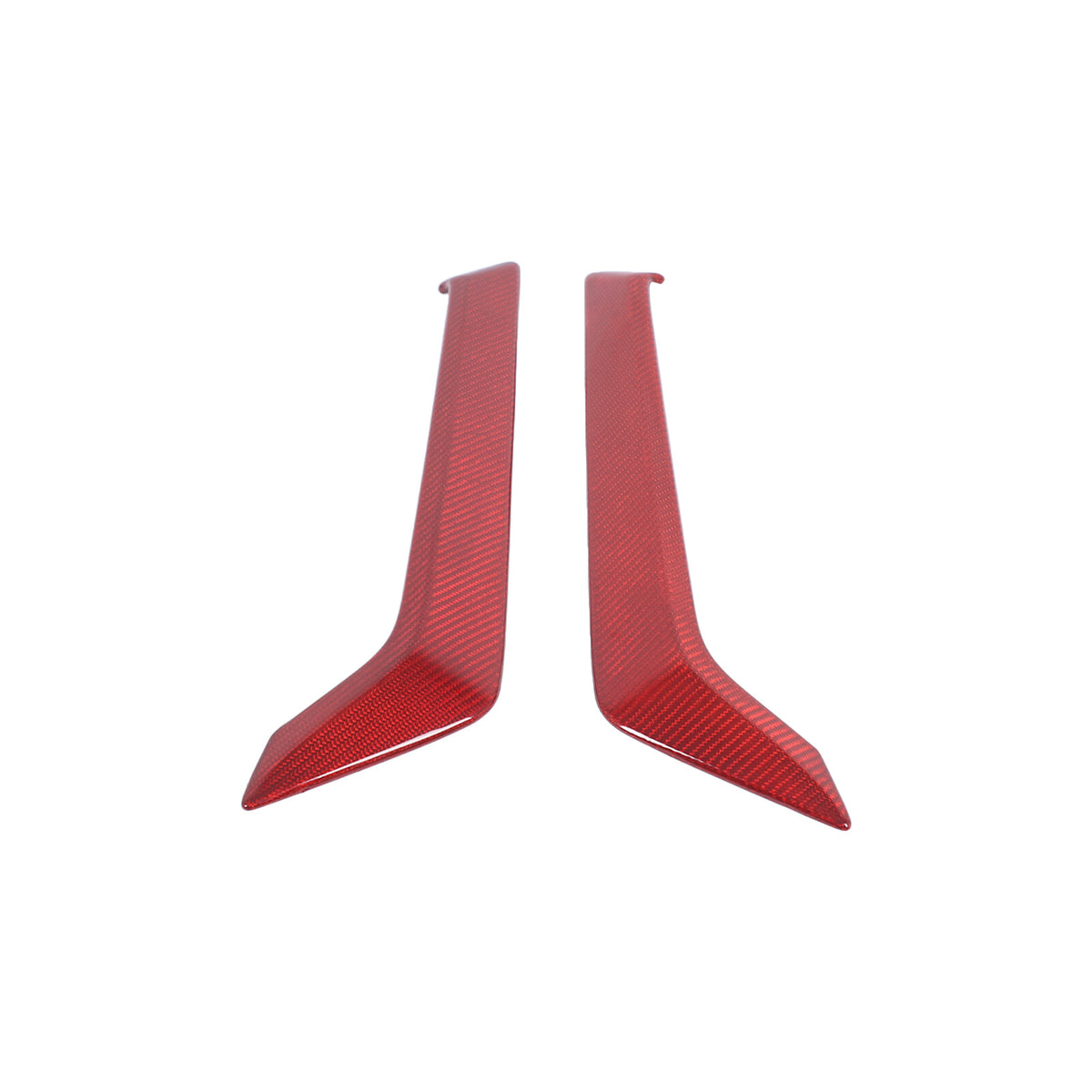 Red Real Dry Carbon Fiber Side Air Fender Vent Trim For Infiniti Q60 2016+ 4