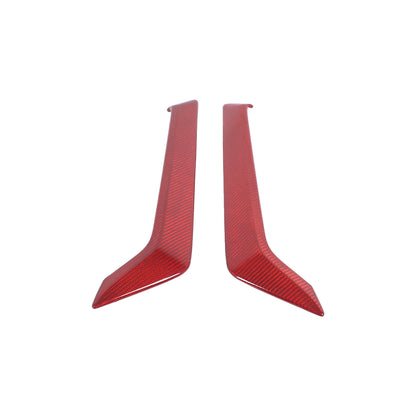 Red Real Dry Carbon Fiber Side Air Fender Vent Trim For Infiniti Q60 2016+ 4