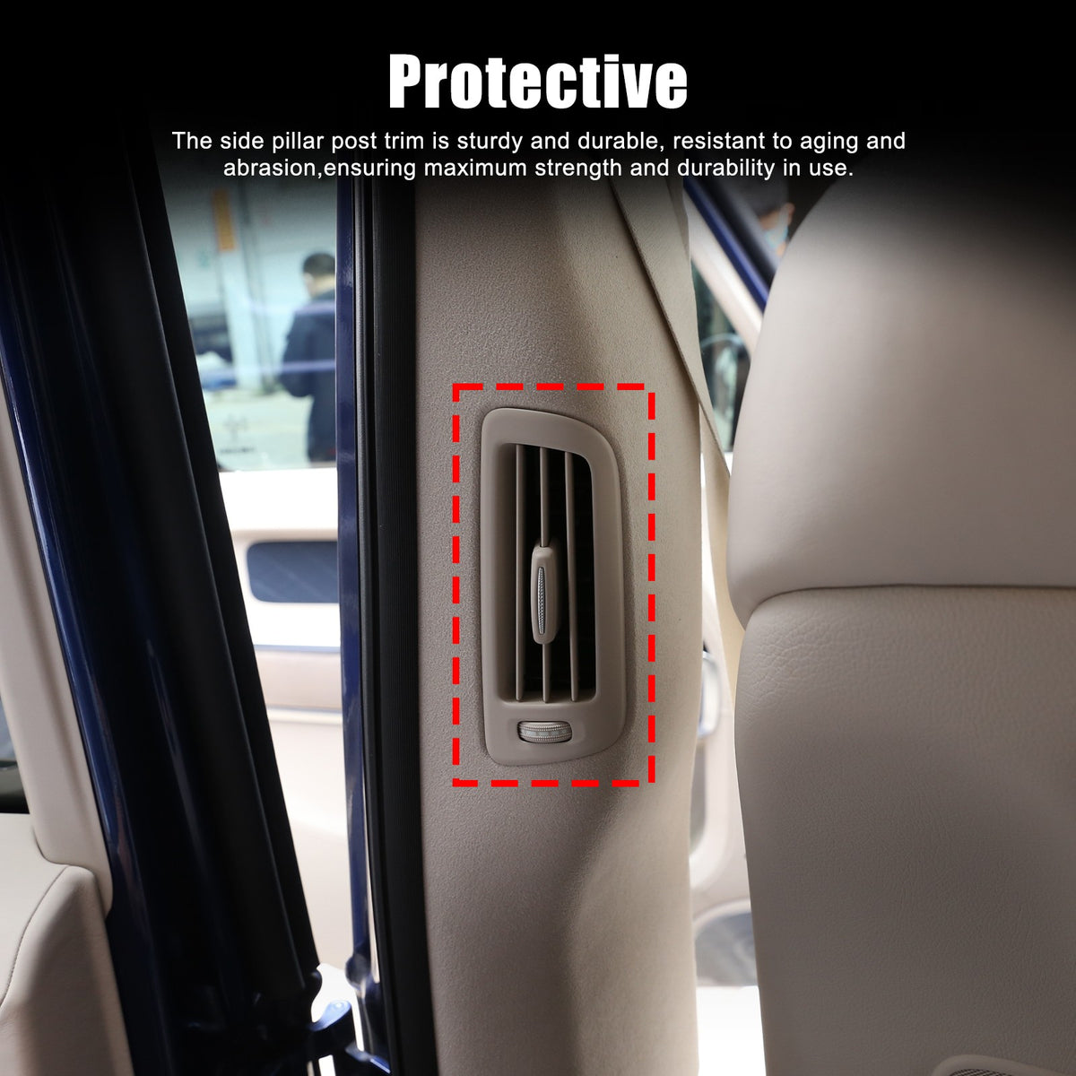 Real Carbon Fiber B-Pillar Air Outlet Trim Cover For Benz G-Class W463 2019+ 15