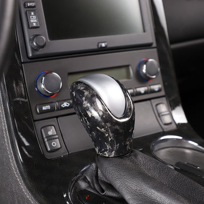 2pcs Forged Real Carbon Fiber Gear Shift Knob Trim Cover Set For Corvette C6 17