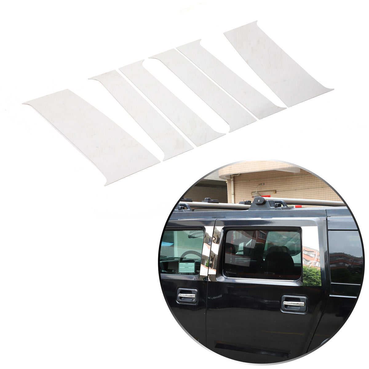 Center Door Chrome Pillar Post Mirror Trim Set For Hummer H2 2003-2009 US 15