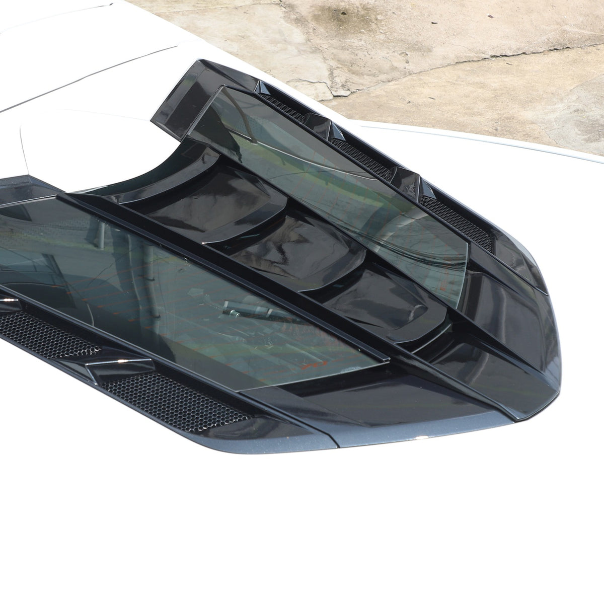 Piano Black Rear Split Window Applique Louver Trim For Corvette C8 Z51 2020+ 16