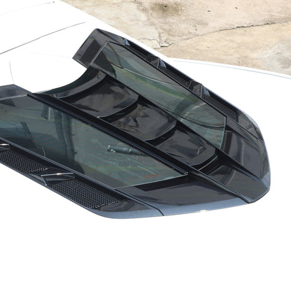 Piano Black Rear Split Window Applique Louver Trim For Corvette C8 Z51 2020+ 16
