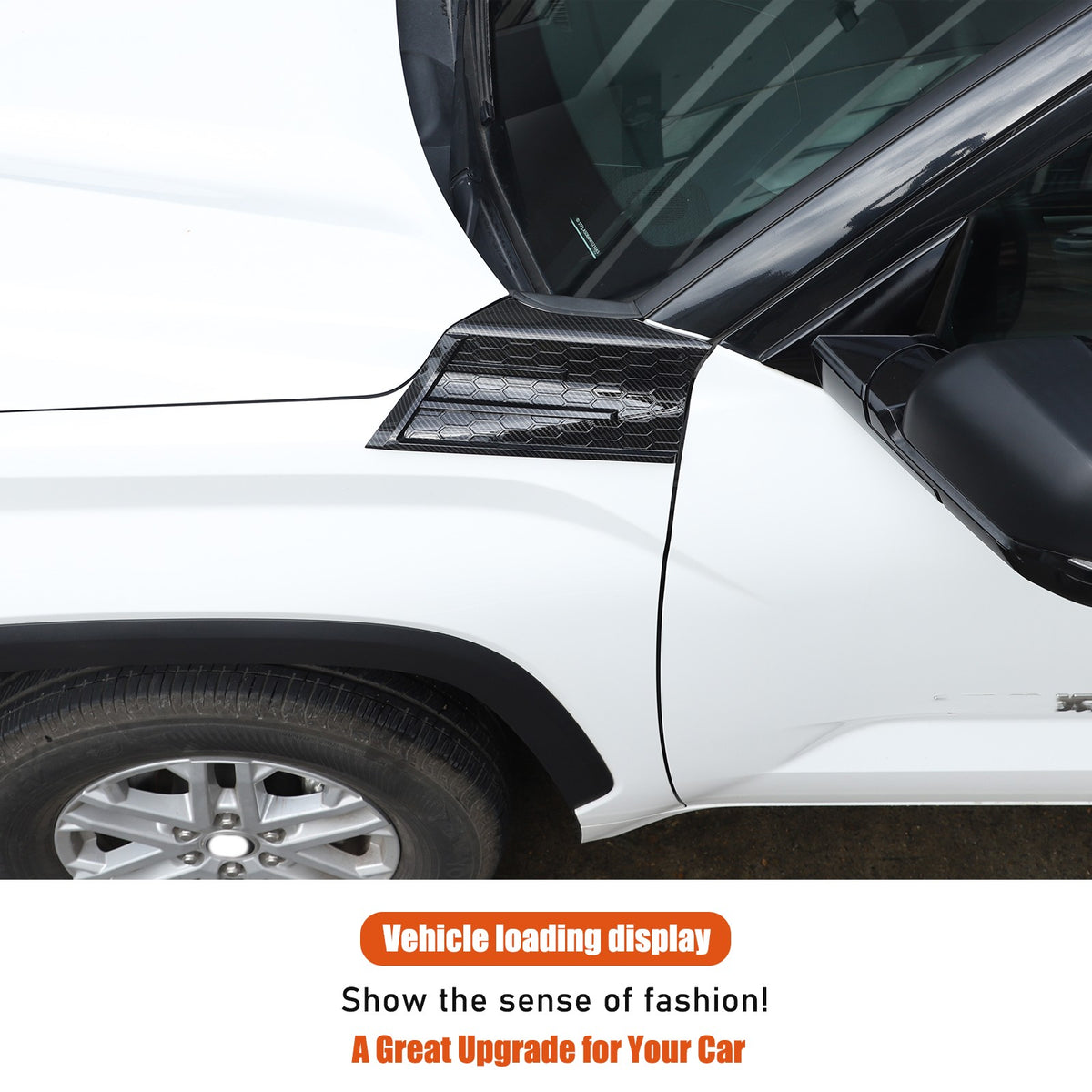 Carbon Fiber Style Fender Upper Decor Cover Trim For Toyota Tundra 2022+ 12