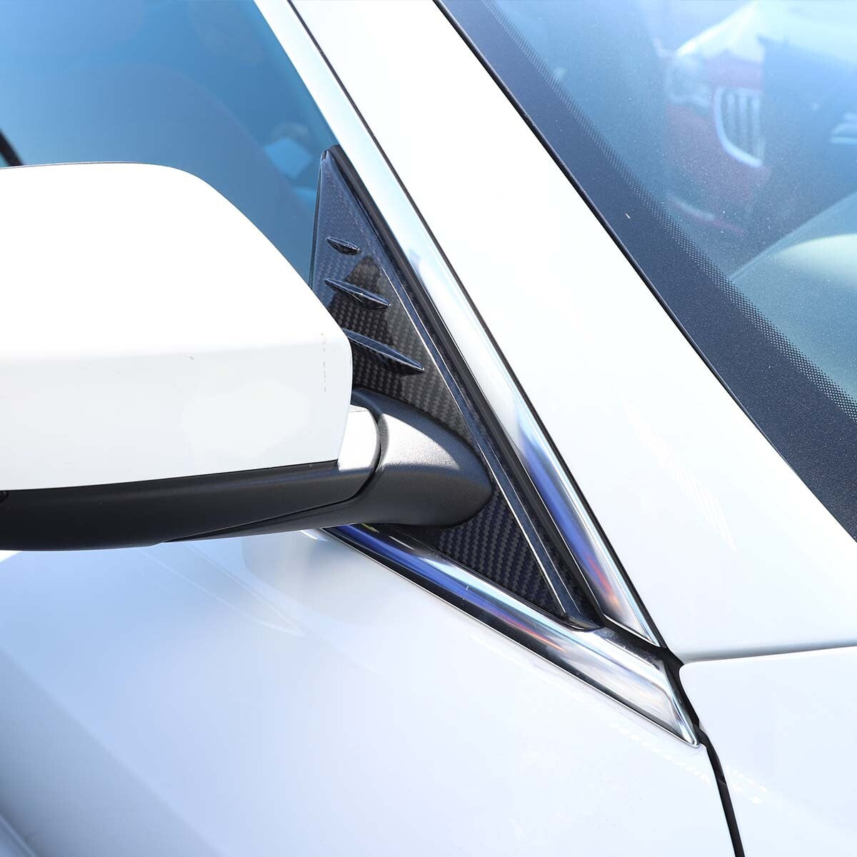 Dry Carbon Fiber Door Triangle A Pillar Cover Trim For Maserati Ghibli 2014-24 15